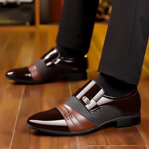 Elegant Slip-On Leather Business Shoes for Men - Formal Oxfords & Loafers